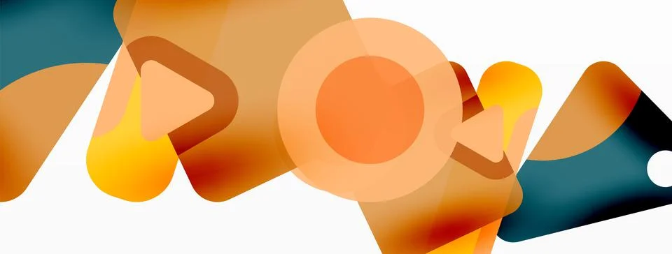 Primitive geometric shapes - line, triangle, square and circle composition Stock Illustration