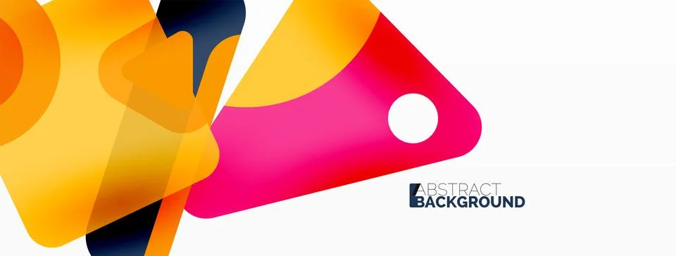 Primitive geometric shapes - line, triangle, square and circle composition Stock Illustration