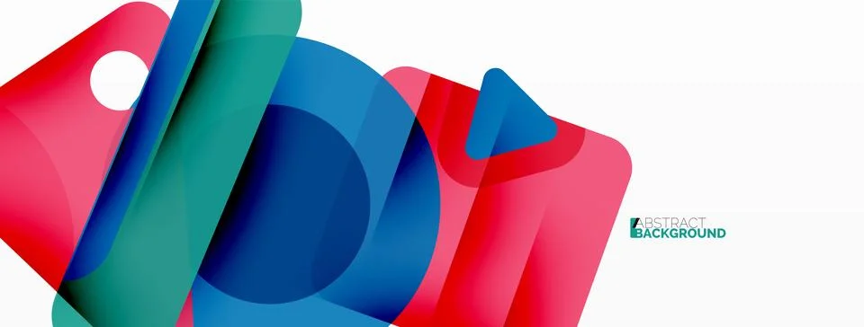 Primitive geometric shapes - line, triangle, square and circle composition 库存插图