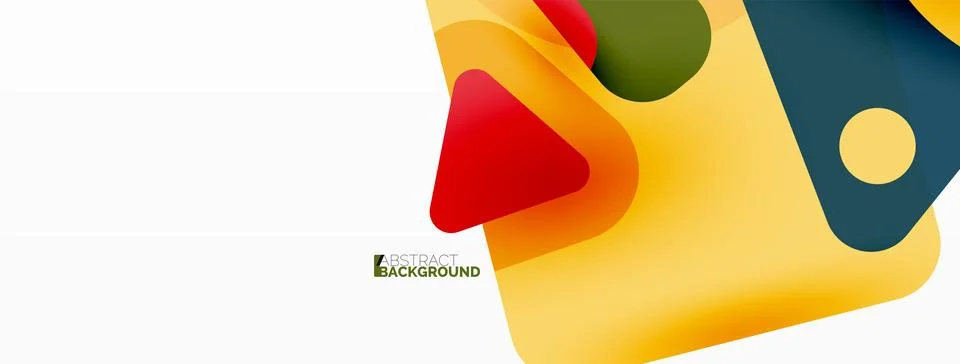 Primitive geometric shapes - line, triangle, square and circle composition Stock Illustration