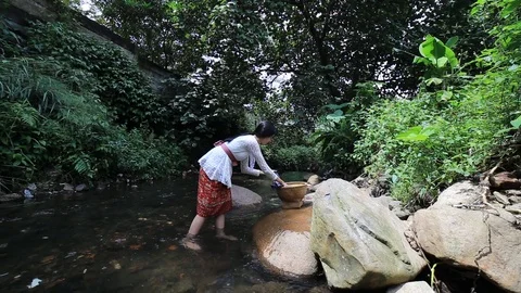 Primitive Girl Stock Footage 125170882