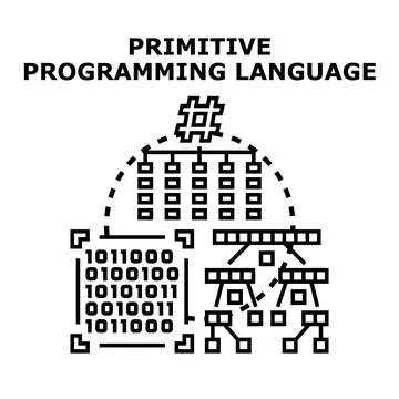 Primitive programming language concept vector illustration Stockillustratie
