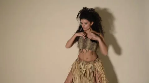 Primitive samba dancer wearing typical costume Stock Footage 45348055