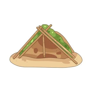 Primitive shelter Illustrazione stock