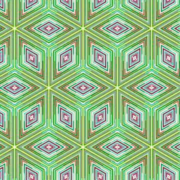 Primitive simple  green retro pattern Illustrazione stock