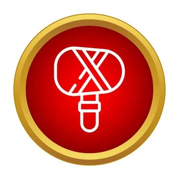 Primitive stone age hammer weapon icon button Stock Illustration