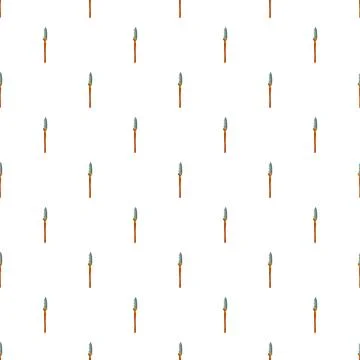 Primitive stone age spear weapon seamless pattern Stock Illustration