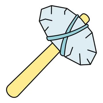 Primitive stone axe tool from the stone age Illustrazione stock
