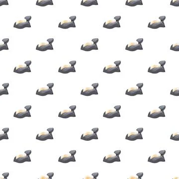 Primitive stone shelter seamless pattern with dwelling concept Stock Illustration