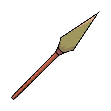 Primitive Stone Spear Vector Illustration Stock Illustration