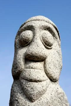 Primitive stone statue Stock Photos