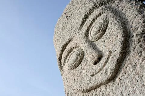 Primitive stone statue Foto stock