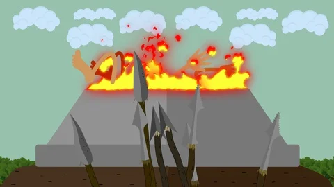 Primitive Tribe Making a Human Sacrifice on an Alter Video stock 85679293