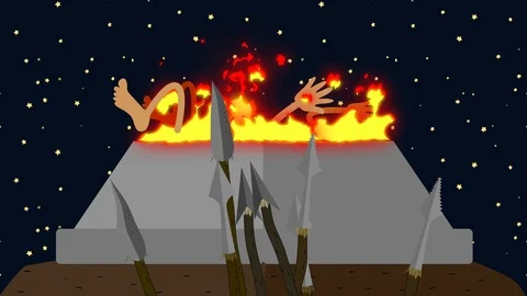 Primitive Tribe Making a Human Sacrifice Video stock 85679413