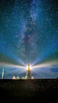PrimoLoop Head Lighthouse under the Milky Way Stock-Fotos