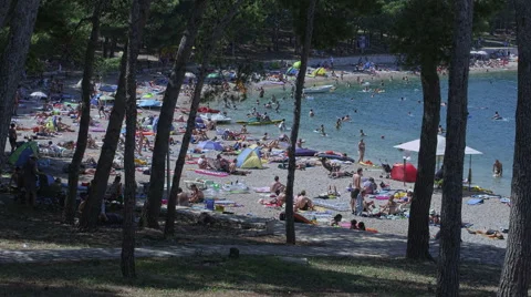 Primosten pebble beach Stock Footage 45824076