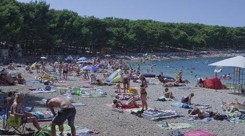 Primosten pebble beach Stock Footage 45824971