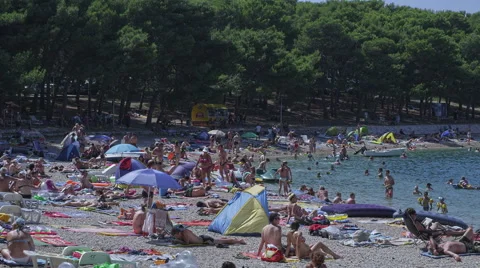 Primosten pine beach Stock Footage 45825319