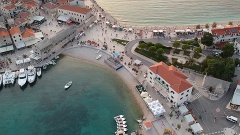 Primosten at sunset from above Video stock 85122178