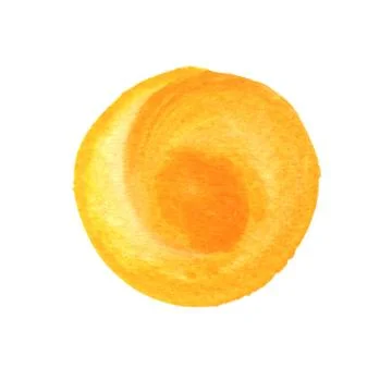 Primrose yellow, orange circle shape with space for text. Watercolor golden Stock Illustration