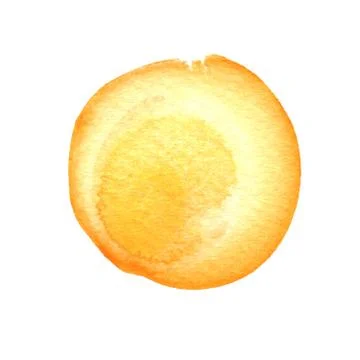 Primrose yellow, orange circle shape with space for text. Watercolor golden Stock Illustration