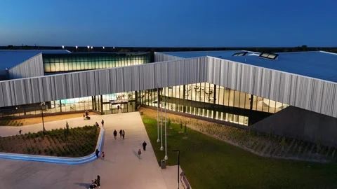 Prince Albert Coop Rec Centre at Dusk Stock Footage 335960957