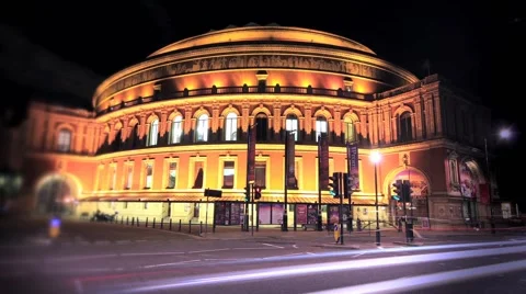 Prince Albert Hall at Night Timelapse Stock Footage 65021412