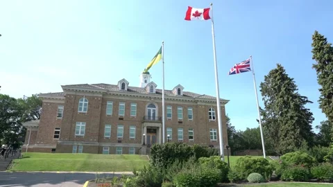 Prince Albert Saskatchewan Courthouse 01 Stock Footage 199504275