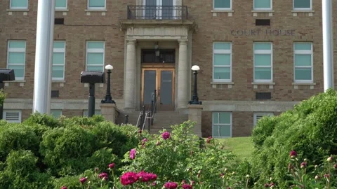 Prince Albert Saskatchewan Courthouse 03 Stock Footage 199505122