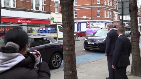 Prince Charles visits TK Maxx in Tooting Stock Footage 148561643