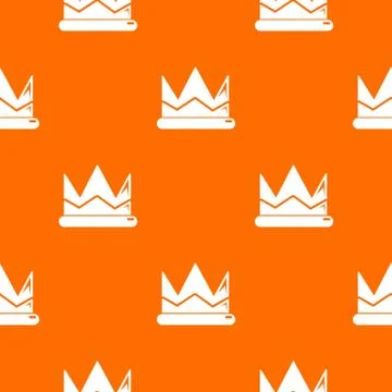 Prince crown pattern vector orange 스톡 일러스트