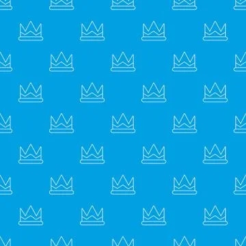 Prince crown pattern vector seamless blue Stockillustratie