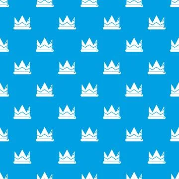 Prince crown pattern vector seamless blue Illustrazione stock