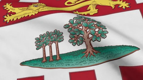 Prince Edward Island Flag Loop Stock Footage 241257595