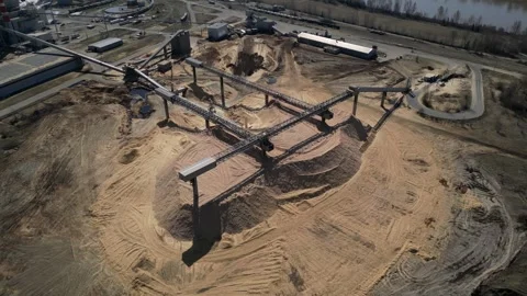 Prince George Canfor Pulp Mill chip pile Stock Footage 251599758