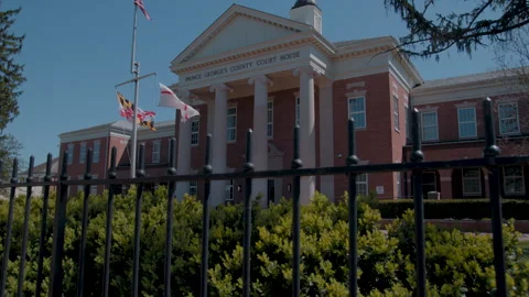 Prince Georges County Courthouse Pan up Left Stock Footage 243037547