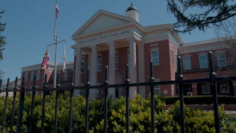 Prince Georges County Courthouse Pan up Left2 Video stock 243037615
