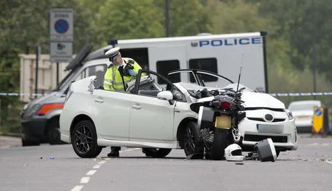 Prince Harry Was Caught Up In A Dramatic High-speed Crash Yesterday When One Of  Stock Photos
