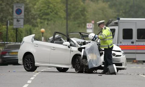 Prince Harry Was Caught Up In A Dramatic High-speed Crash Yesterday When One Of  Stock Photos