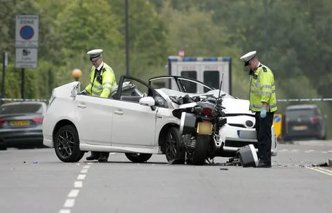 Prince Harry Was Caught Up In A Dramatic High-speed Crash Yesterday When One Of  Stock Photos