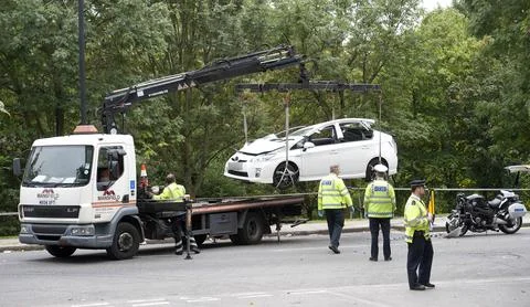Prince Harry Was Caught Up In A Dramatic High-speed Crash Yesterday When One Of  Stock Photos