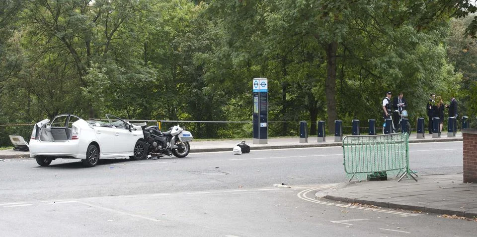 Prince Harry Was Caught Up In A Dramatic High-speed Crash Yesterday When One Of  Stock Photos