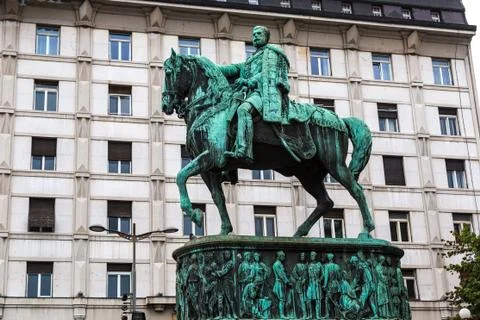 Prince Michael statue in Belgrade Stock Photos
