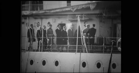 Prince Peter and his grandmother on cruiser Stock Footage
