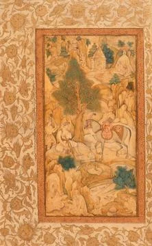 Prince at Rest. Attributed to Miskin (India, active circa 1580-1610). India.. Stock Photos