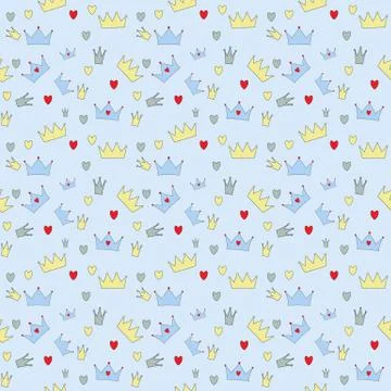 Prince Seamless Pattern Background Vector Illustration 스톡 일러스트