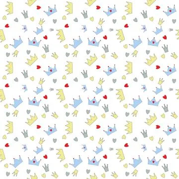 Prince Seamless Pattern Background Vector Illustration Illustrazione stock