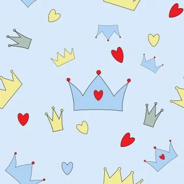 Prince Seamless Pattern Background Vector Illustration Stockillustratie