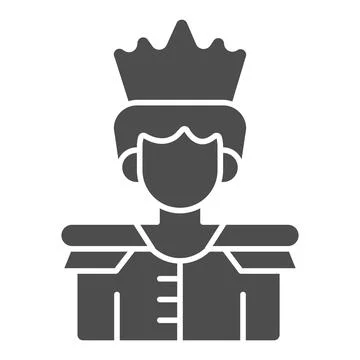 Prince solid icon, fairytale concept, king sign on white background, Prince with Stock Illustration