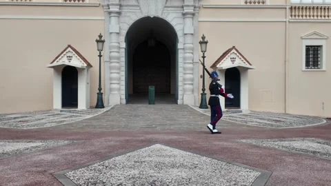 Prince's Palace Guard Changing Duty in Monaco Stock Footage 329552234